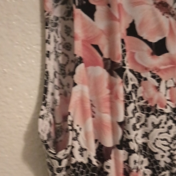 Perceptions Pink and Black Floral Mini Dress Size 12 - Picture 4 of 7